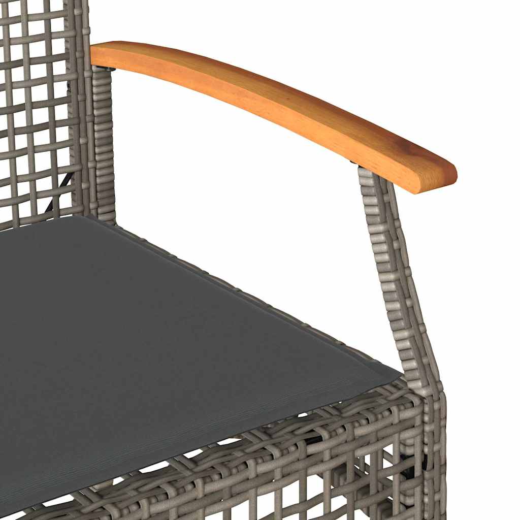4 részes szürke polyrattan kerti ülőgarnitúra párnákkal
