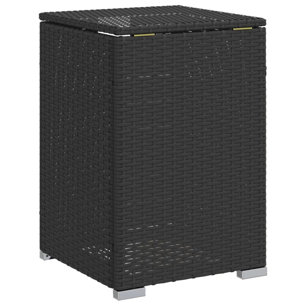 fekete polyrattan propántartály borító asztal 40 x 40 x 60 cm