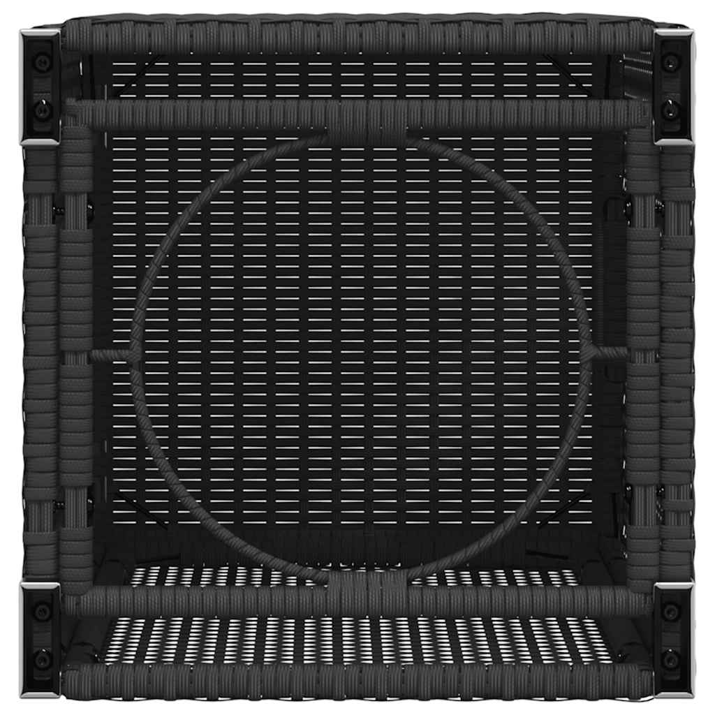 fekete polyrattan propántartály borító asztal 40 x 40 x 60 cm