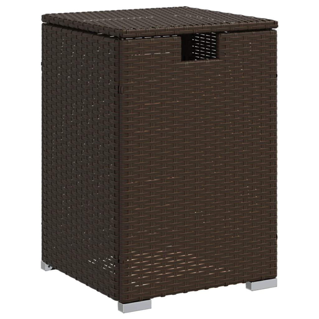 barna polyrattan propántartály borító asztal 40 x 40 x 60 cm