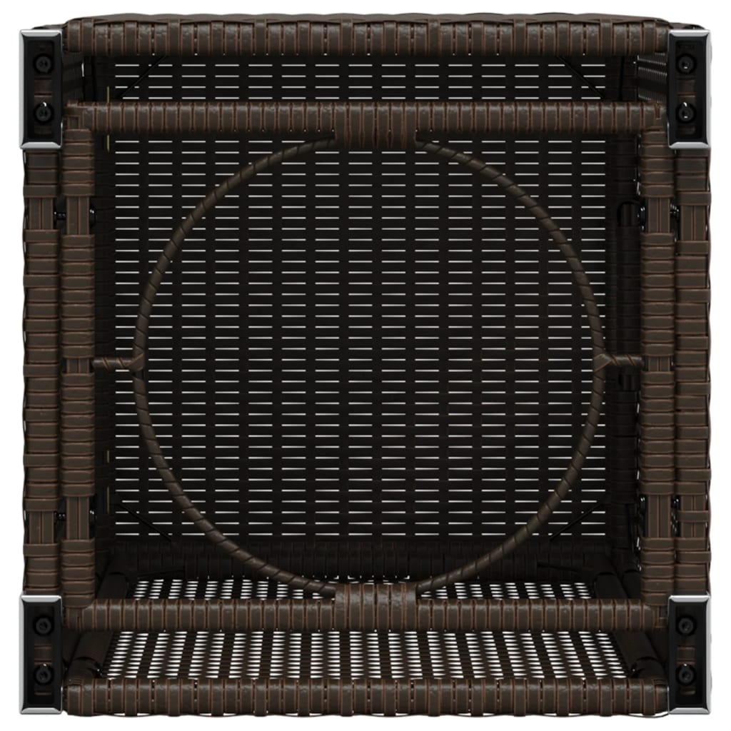 barna polyrattan propántartály borító asztal 40 x 40 x 60 cm