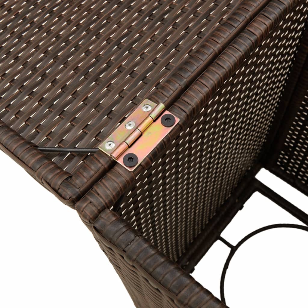 barna polyrattan propántartály borító asztal 40 x 40 x 60 cm