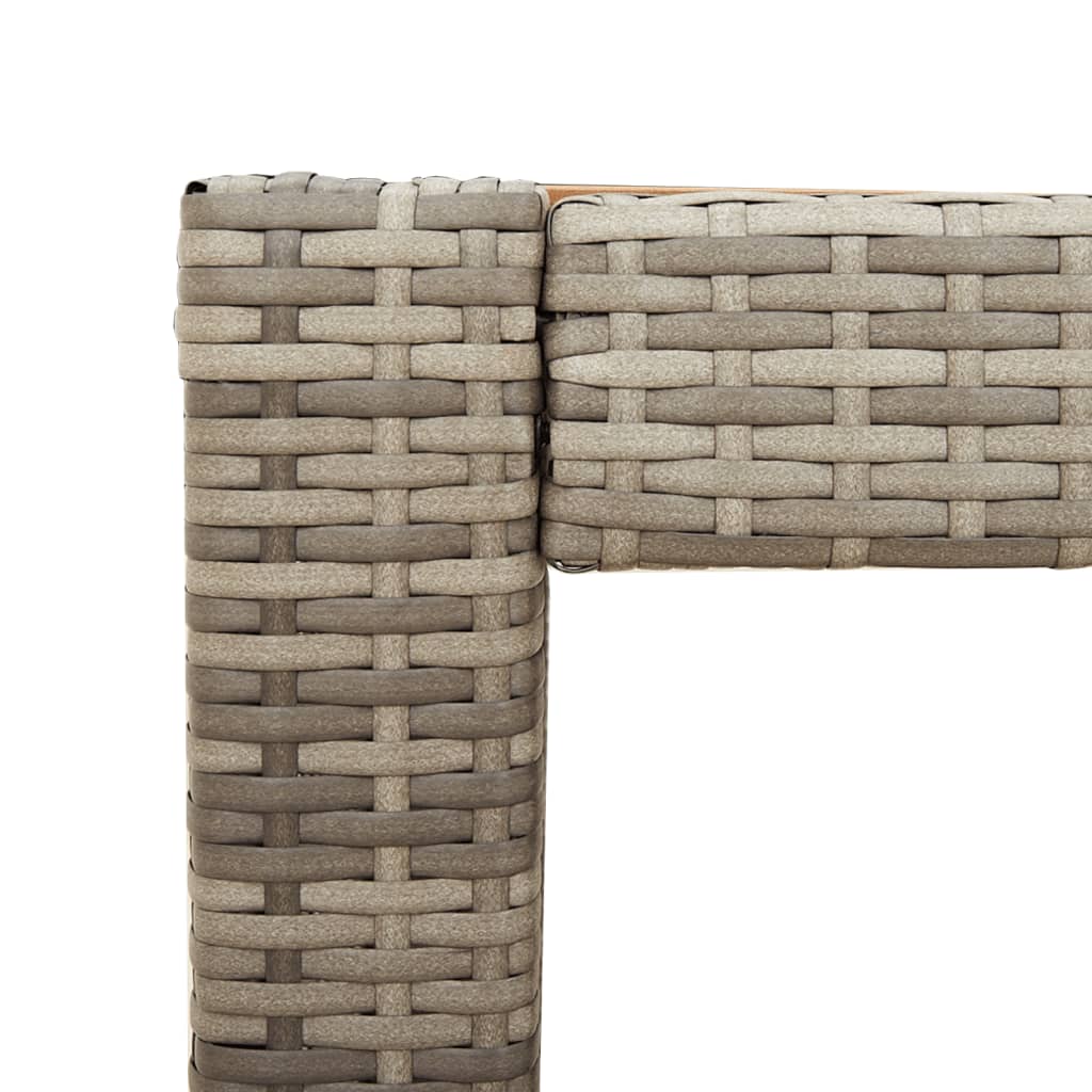 szürke polyrattan falapos kerti asztal 100x40x75 cm