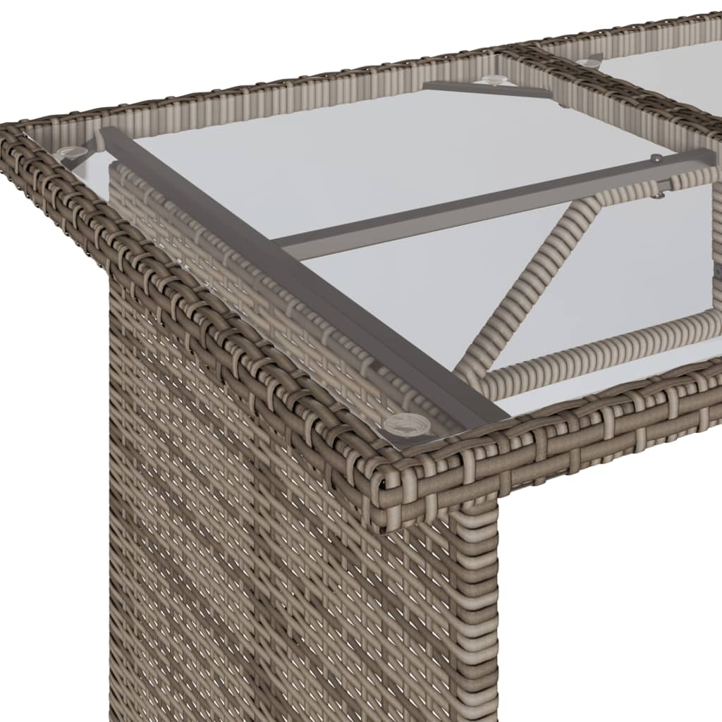 2 részes szürke polyrattan kerti étkezőgarnitúra párnákkal