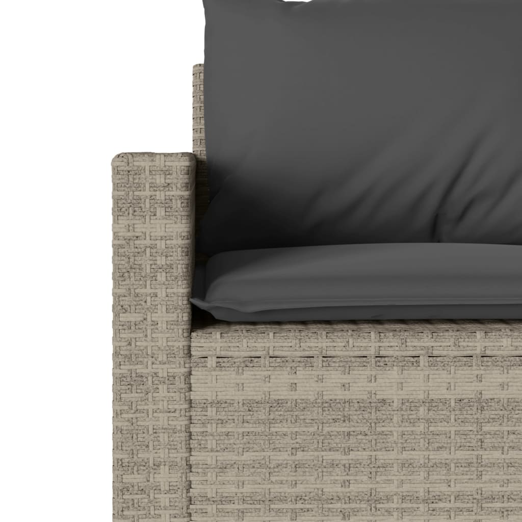 2 részes szürke polyrattan kerti étkezőgarnitúra párnákkal