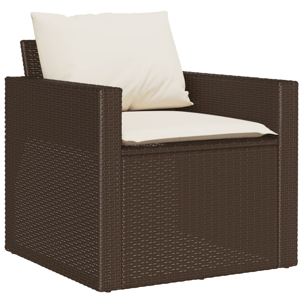 4 részes barna polyrattan kerti ülőgarnitúra párnákkal