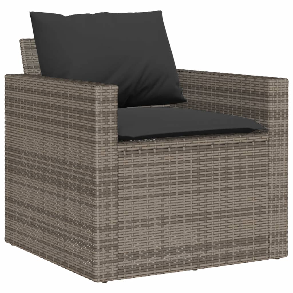 4 részes szürke polyrattan kerti ülőgarnitúra párnákkal