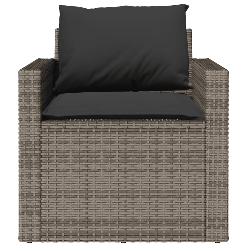 4 részes szürke polyrattan kerti ülőgarnitúra párnákkal
