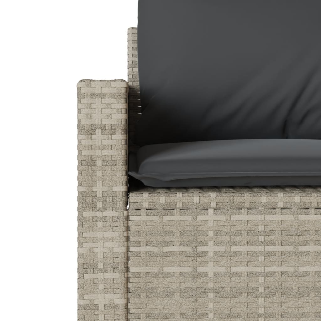 4 részes világosszürke polyrattan kerti ülőgarnitúra párnákkal