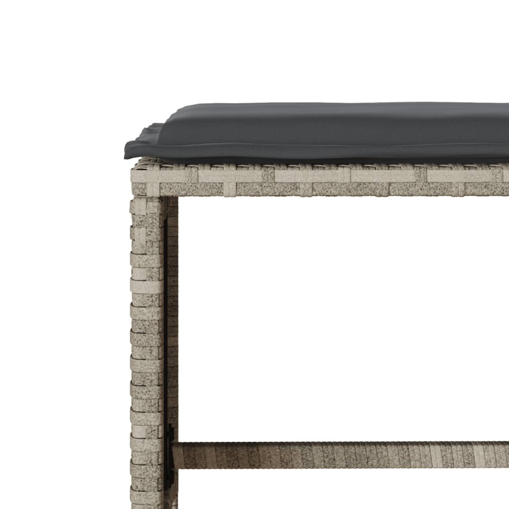4 részes világosszürke polyrattan kerti ülőgarnitúra párnákkal