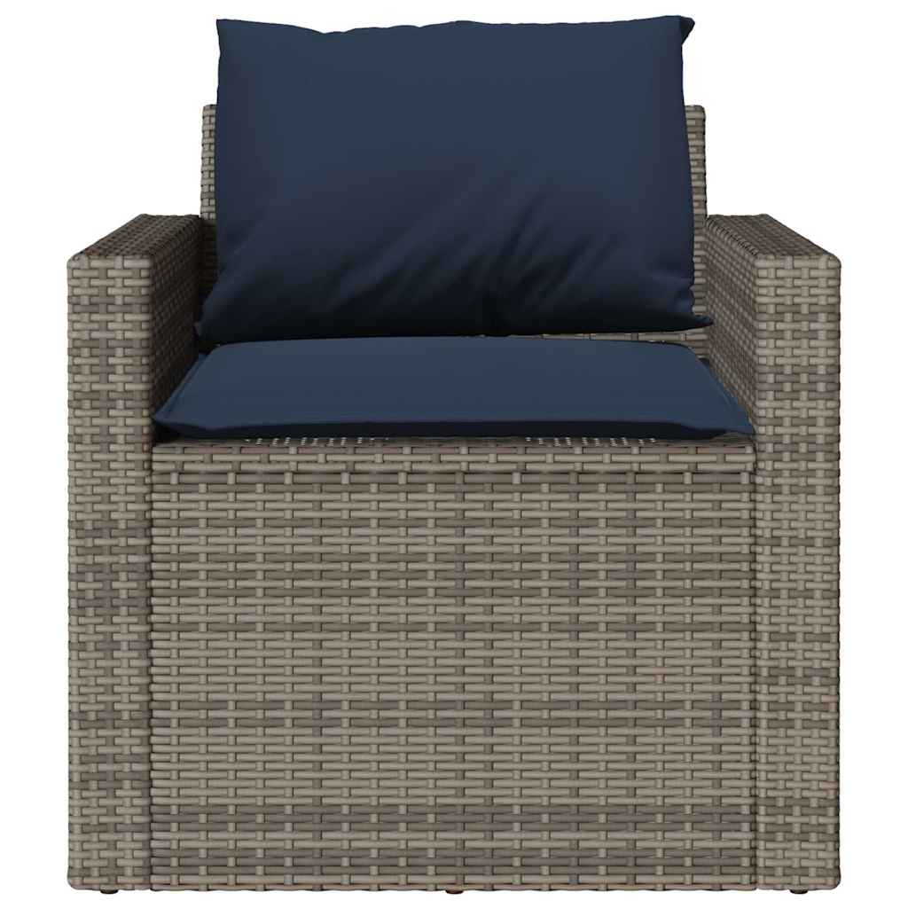 4 részes szürke polyrattan kerti ülőgarnitúra párnákkal
