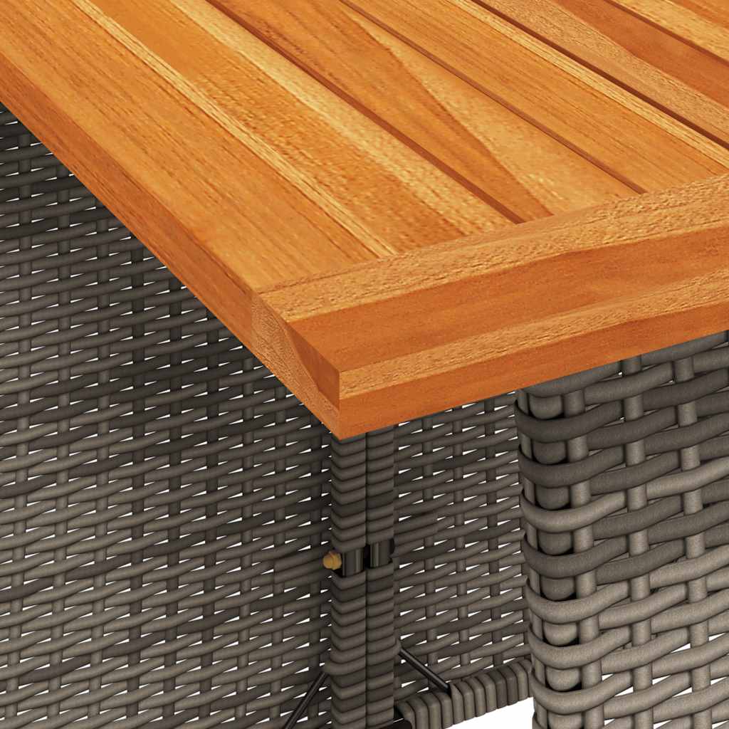 5 db szürke polyrattan kerti étkezőgarnitúra párnákkal