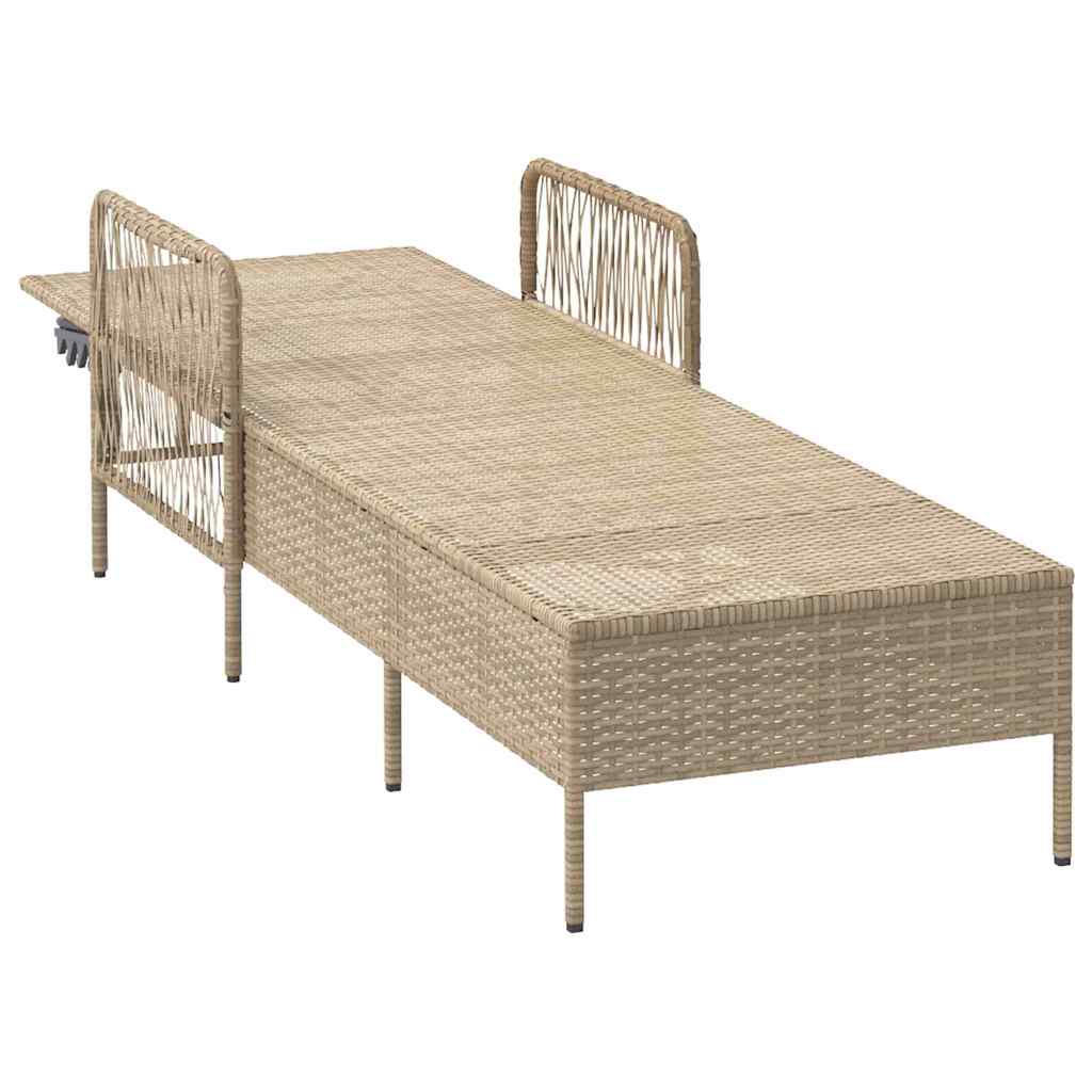Napozó Beige és Világosszürke 200 x 55 x 92 cm polirattan