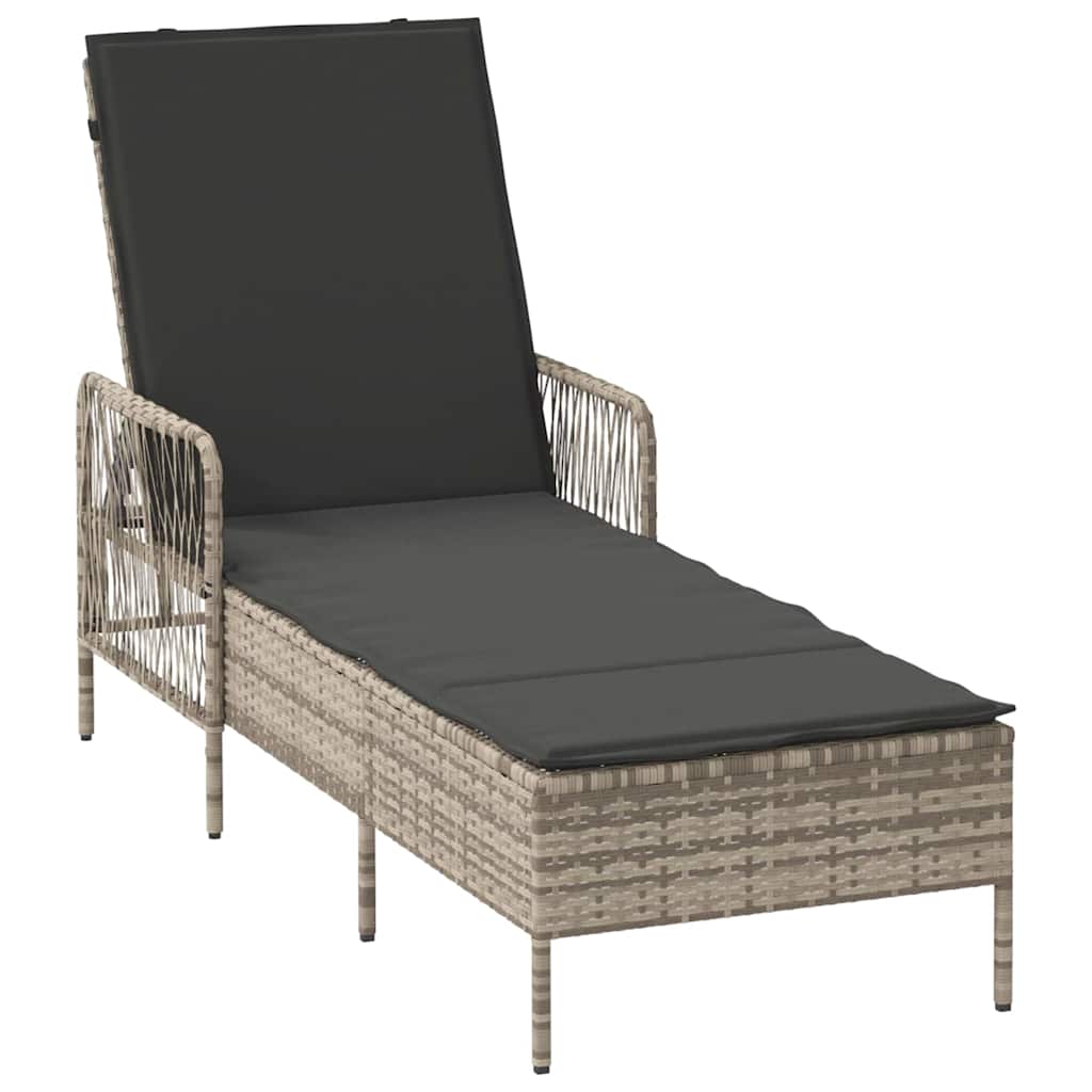 Napozó Világosszürke és Sötétszürke 200 x 55 x 92 cm polirattan