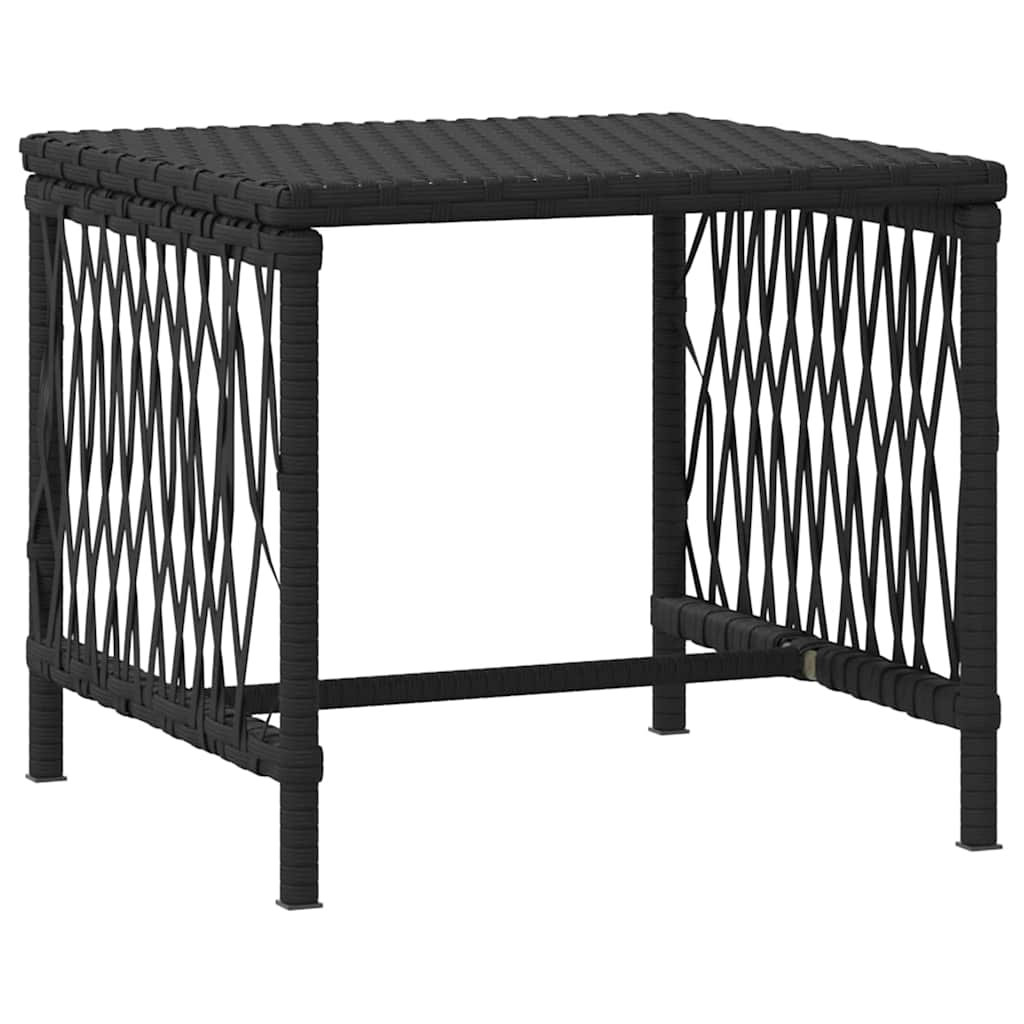 Napozó 3 pcs Fekete és krémfehér 55 x 200 x 92 cm polirattan