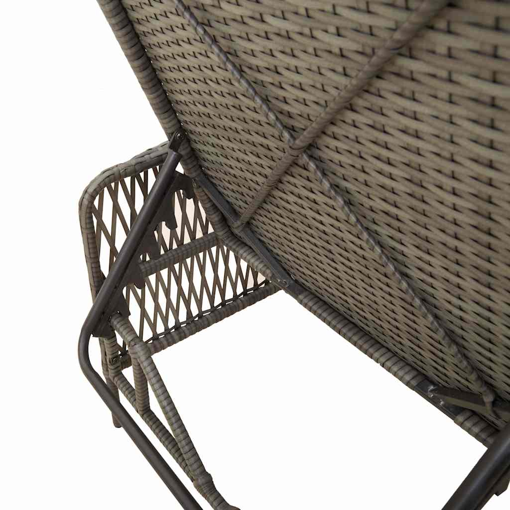 Napozó 3 pcs Szürke és sötétszürke 55 x 200 x 92 cm polirattan