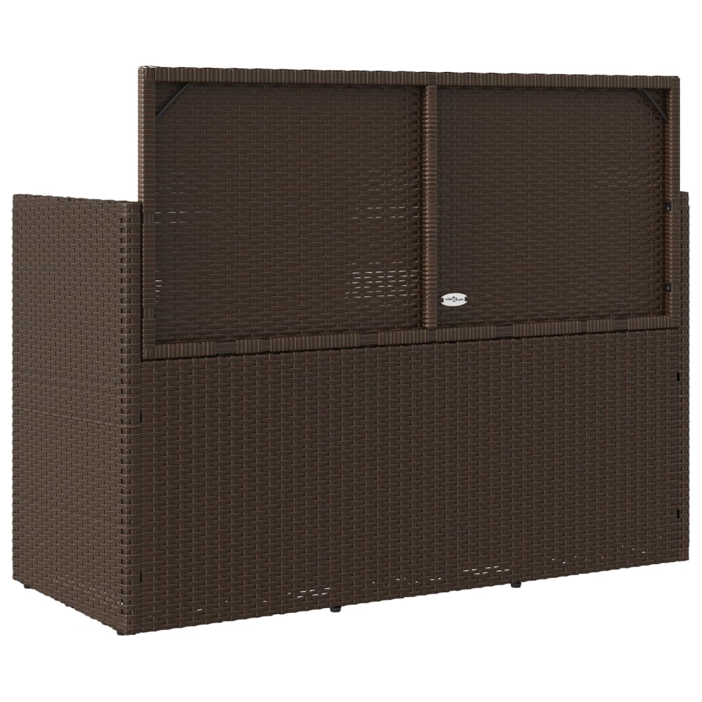 barna polyrattan kerti pad párnákkal