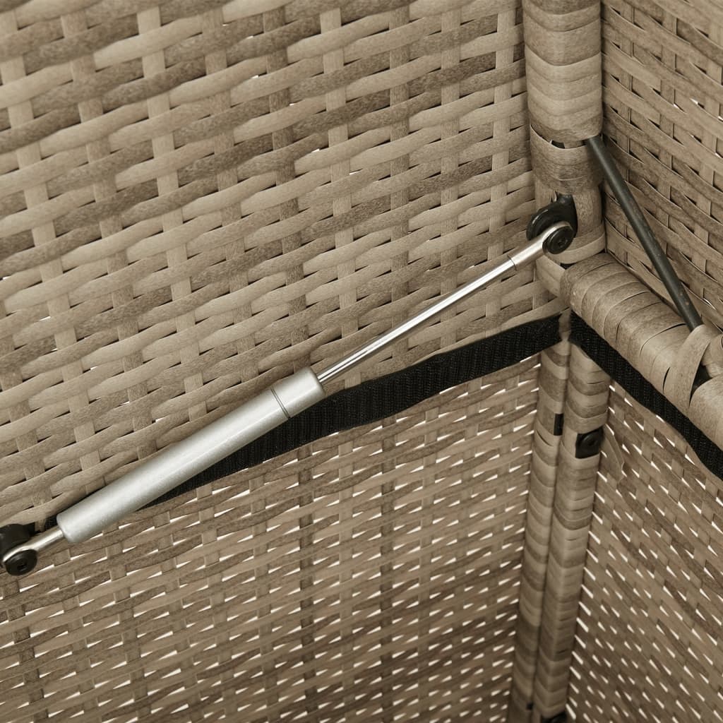 bézs polyrattan kerti pad párnákkal