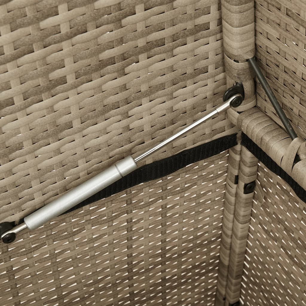 bézs polyrattan kerti pad párnákkal