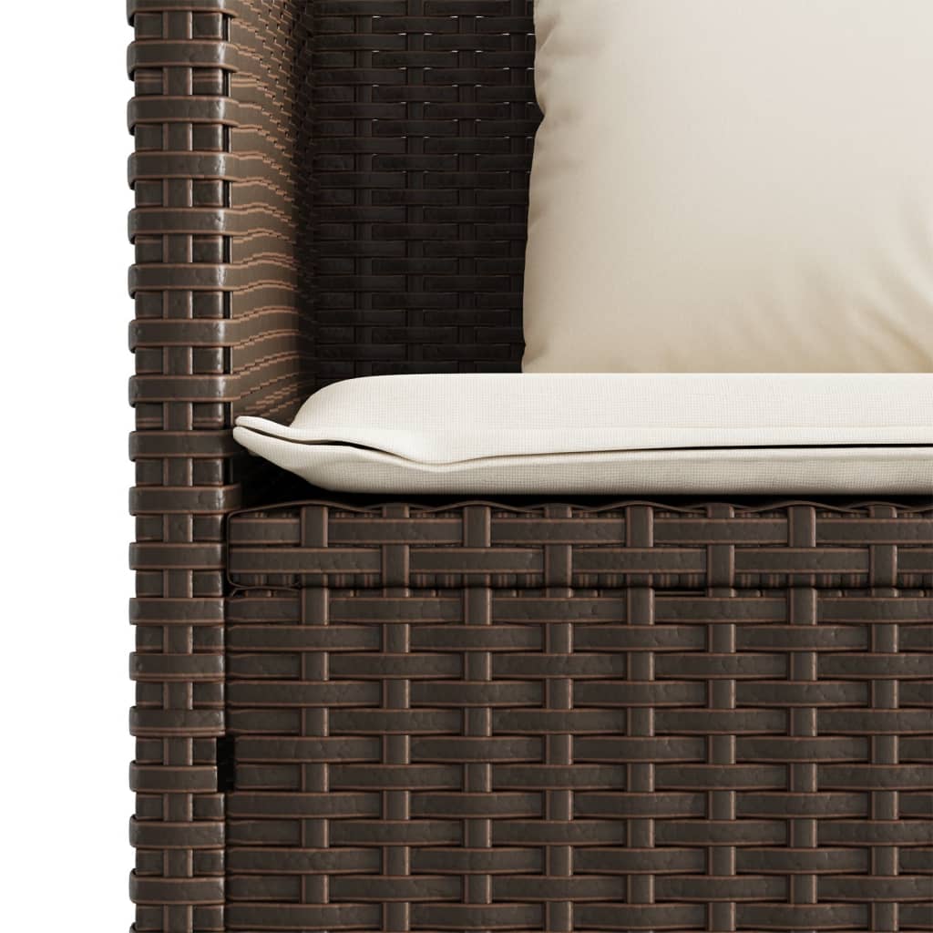 barna polyrattan kerti pad párnákkal