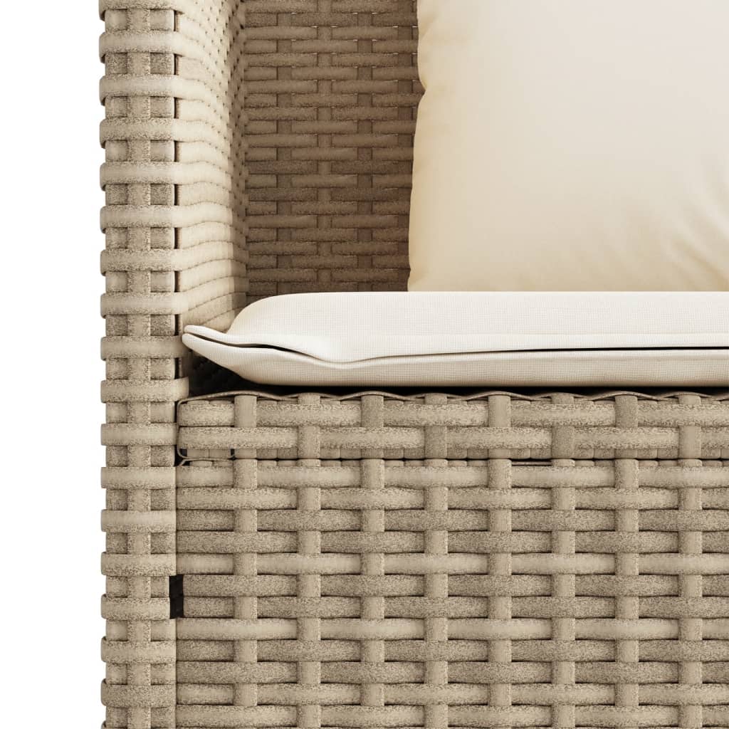 bézs polyrattan kerti pad párnákkal