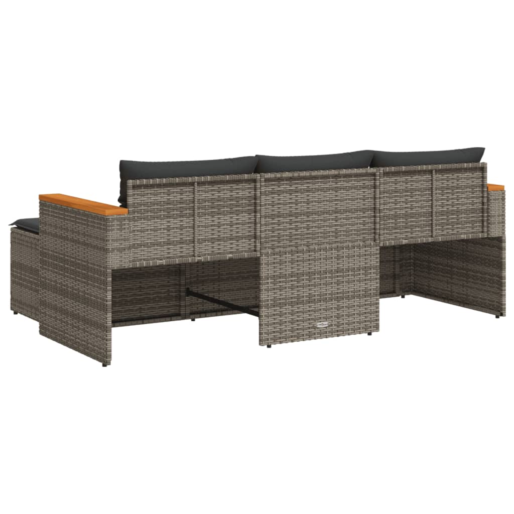 3 részes szürke polyrattan kerti ülőgarnitúra párnákkal