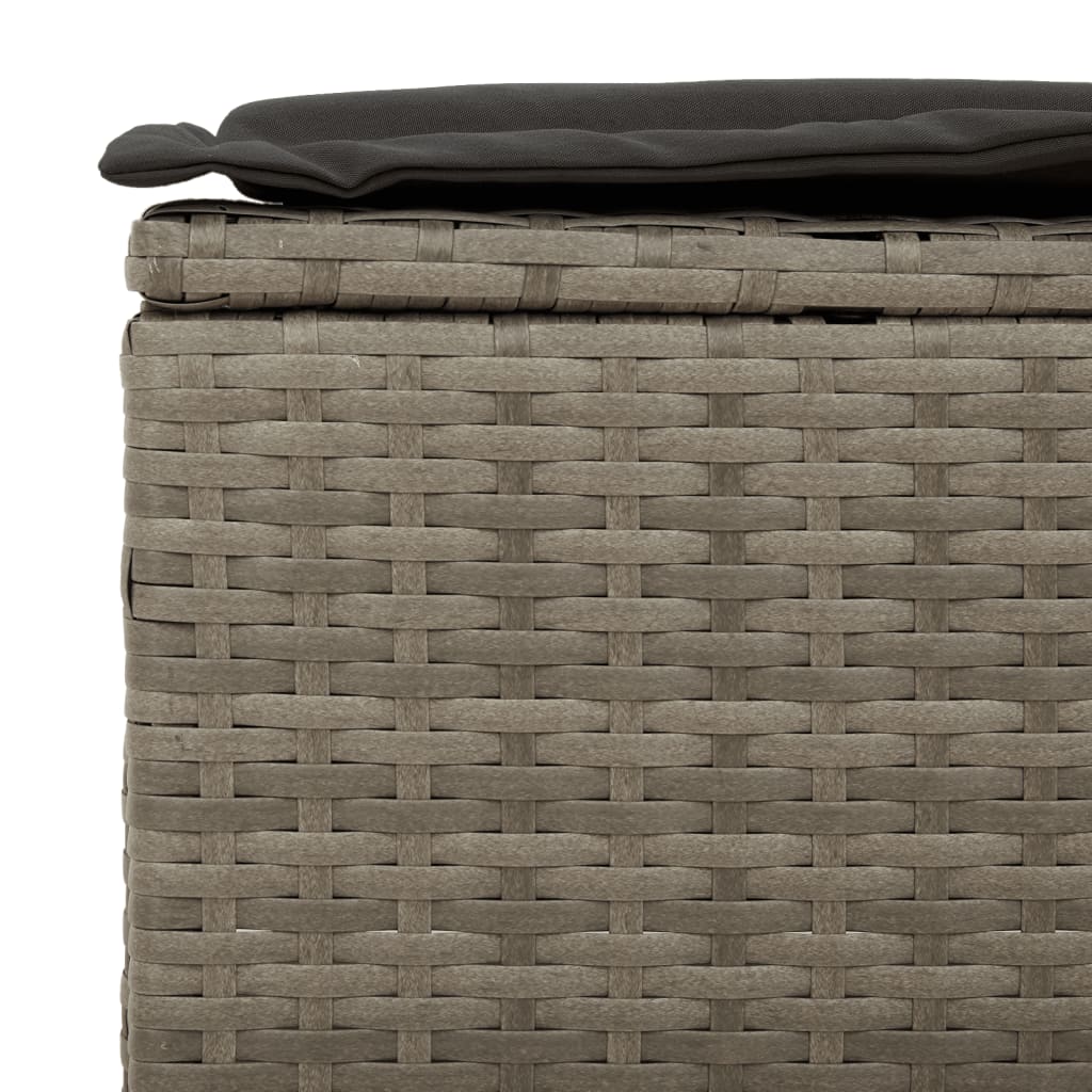 3 részes szürke polyrattan kerti ülőgarnitúra párnákkal