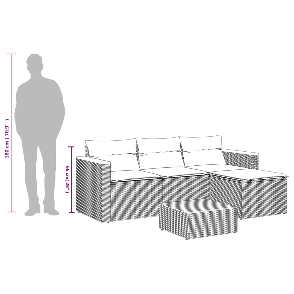 3 részes szürke polyrattan kerti ülőgarnitúra párnákkal