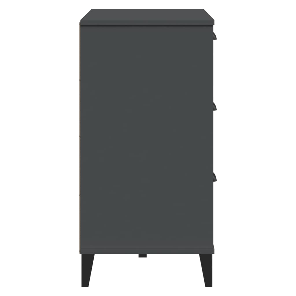 VIKEN antracitszürke szerelt fa tálalószekrény 80 x 40 x 80 cm