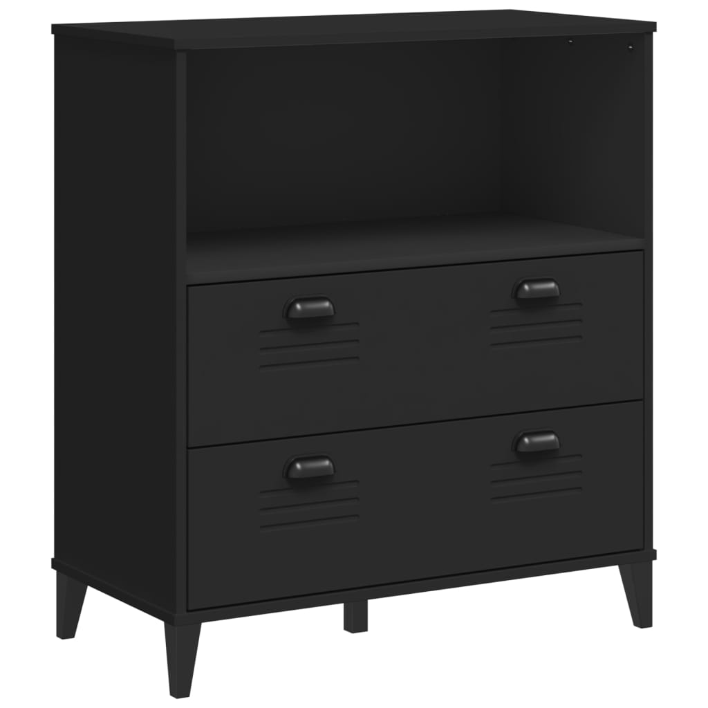 VIKEN fekete szerelt fa könyvszekrény 80 x 40 x 90 cm