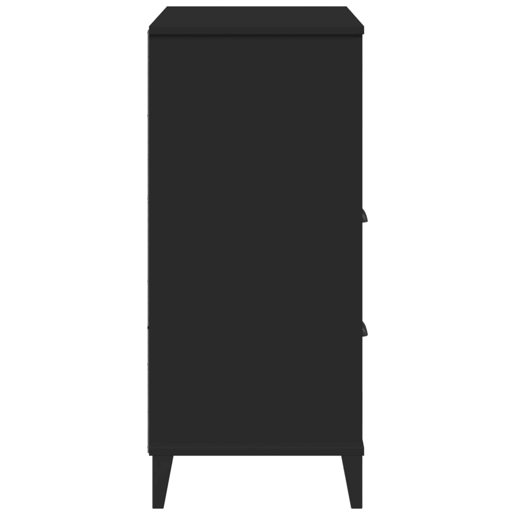 VIKEN fekete szerelt fa könyvszekrény 80 x 40 x 90 cm