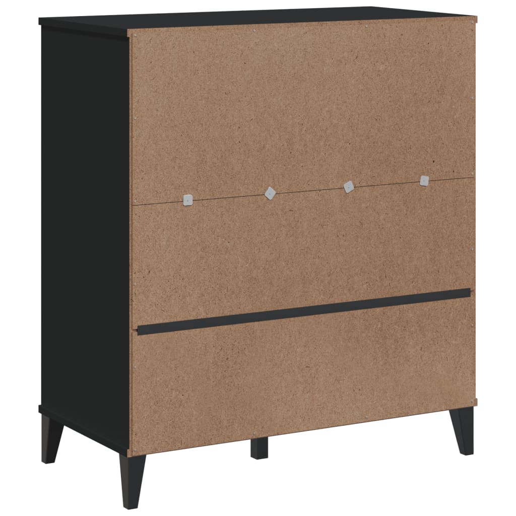 VIKEN fekete szerelt fa könyvszekrény 80 x 40 x 90 cm