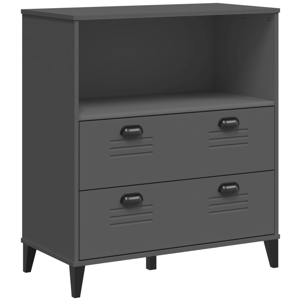 VIKEN antracitszürke szerelt fa könyvszekrény 80 x 40 x 90 cm