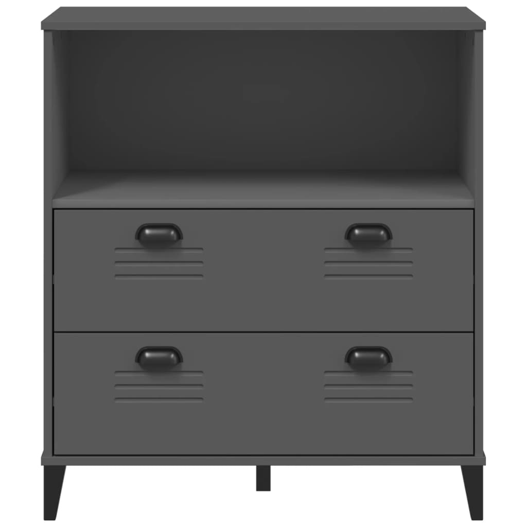 VIKEN antracitszürke szerelt fa könyvszekrény 80 x 40 x 90 cm