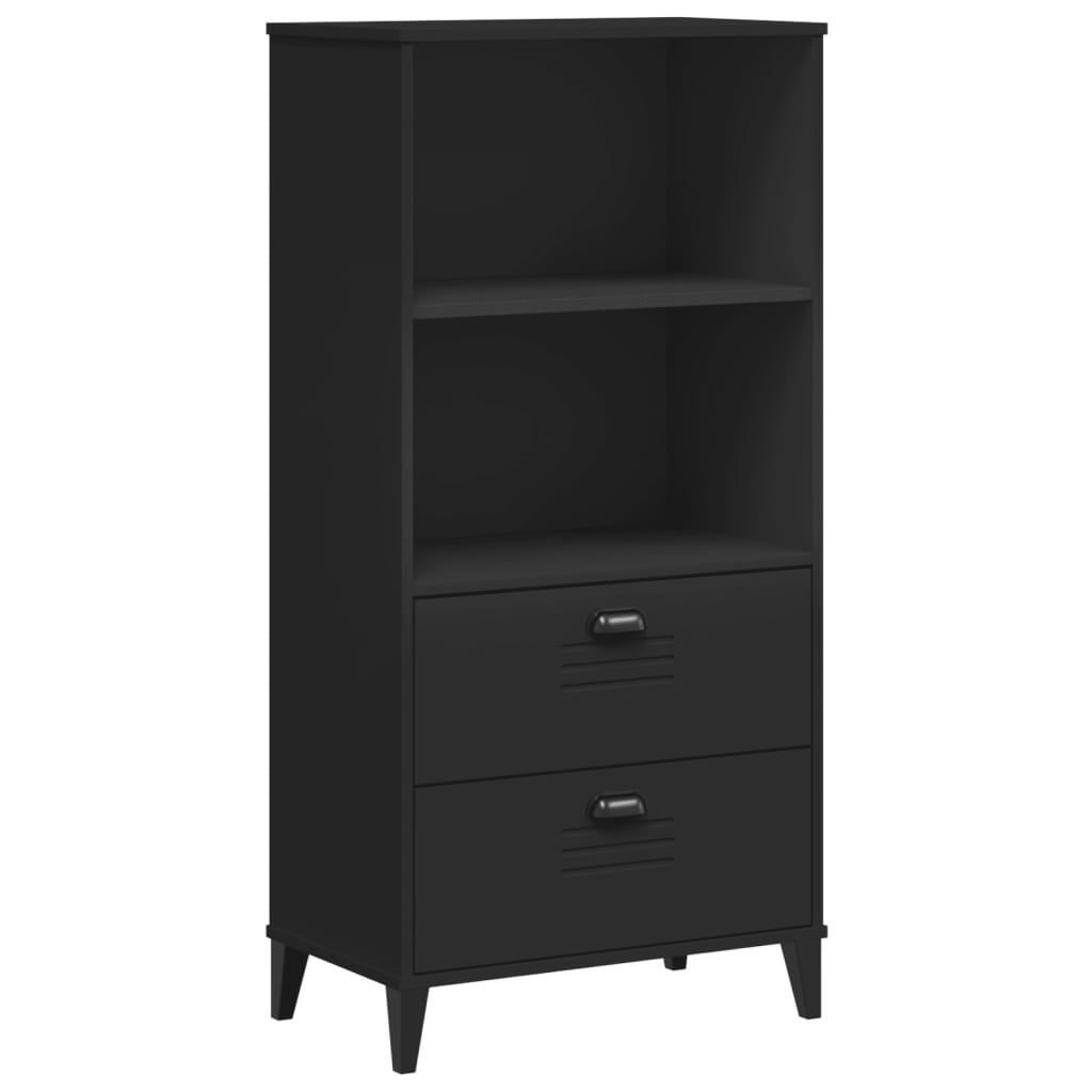 VIKEN fekete szerelt fa könyvszekrény 60 x 35 x 123 cm