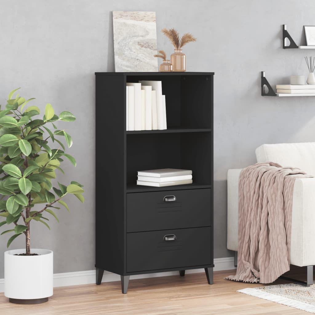 VIKEN fekete szerelt fa könyvszekrény 60 x 35 x 123 cm