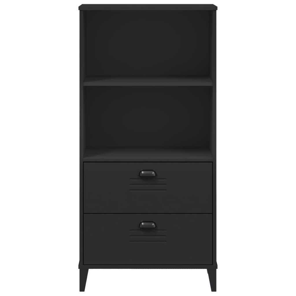 VIKEN fekete szerelt fa könyvszekrény 60 x 35 x 123 cm