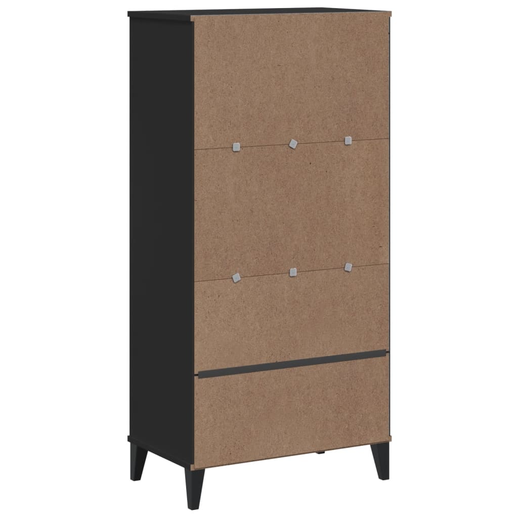 VIKEN fekete szerelt fa könyvszekrény 60 x 35 x 123 cm