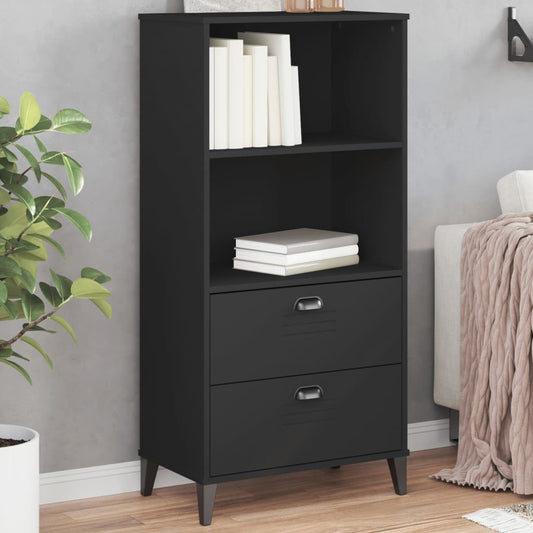 VIKEN fekete szerelt fa könyvszekrény 60 x 35 x 123 cm