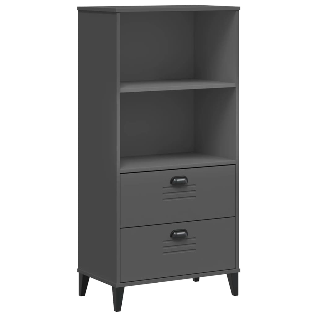 VIKEN antracitszürke szerelt fa könyvszekrény 60 x 35 x 123 cm