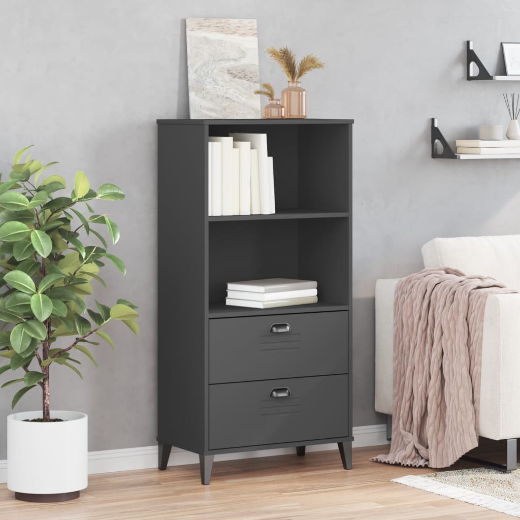 VIKEN antracitszürke szerelt fa könyvszekrény 60 x 35 x 123 cm