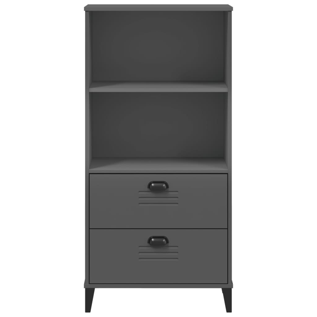 VIKEN antracitszürke szerelt fa könyvszekrény 60 x 35 x 123 cm