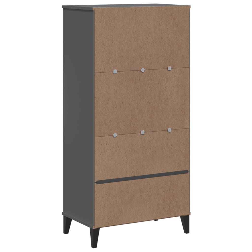 VIKEN antracitszürke szerelt fa könyvszekrény 60 x 35 x 123 cm