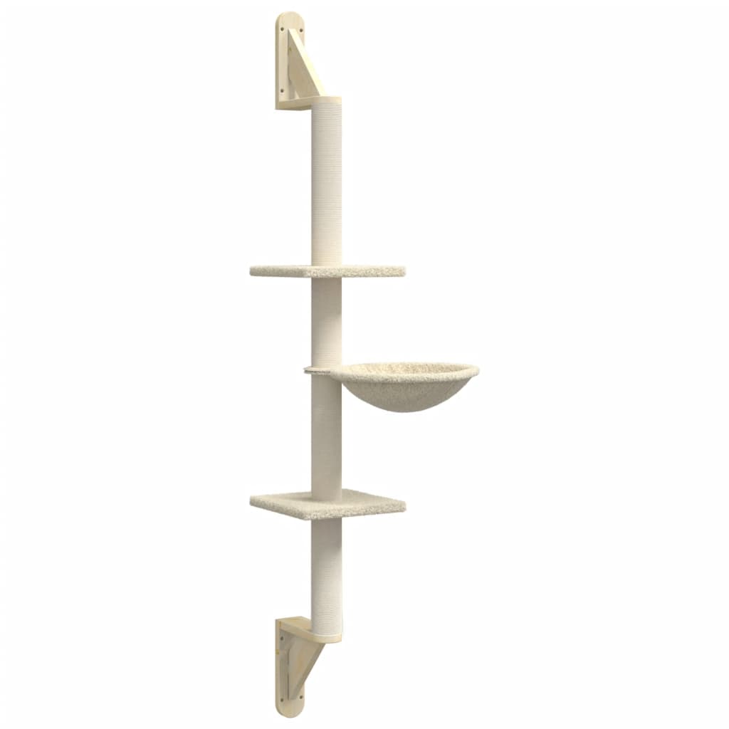 krémszínű falra szerelhető kaparófa 142,5 cm