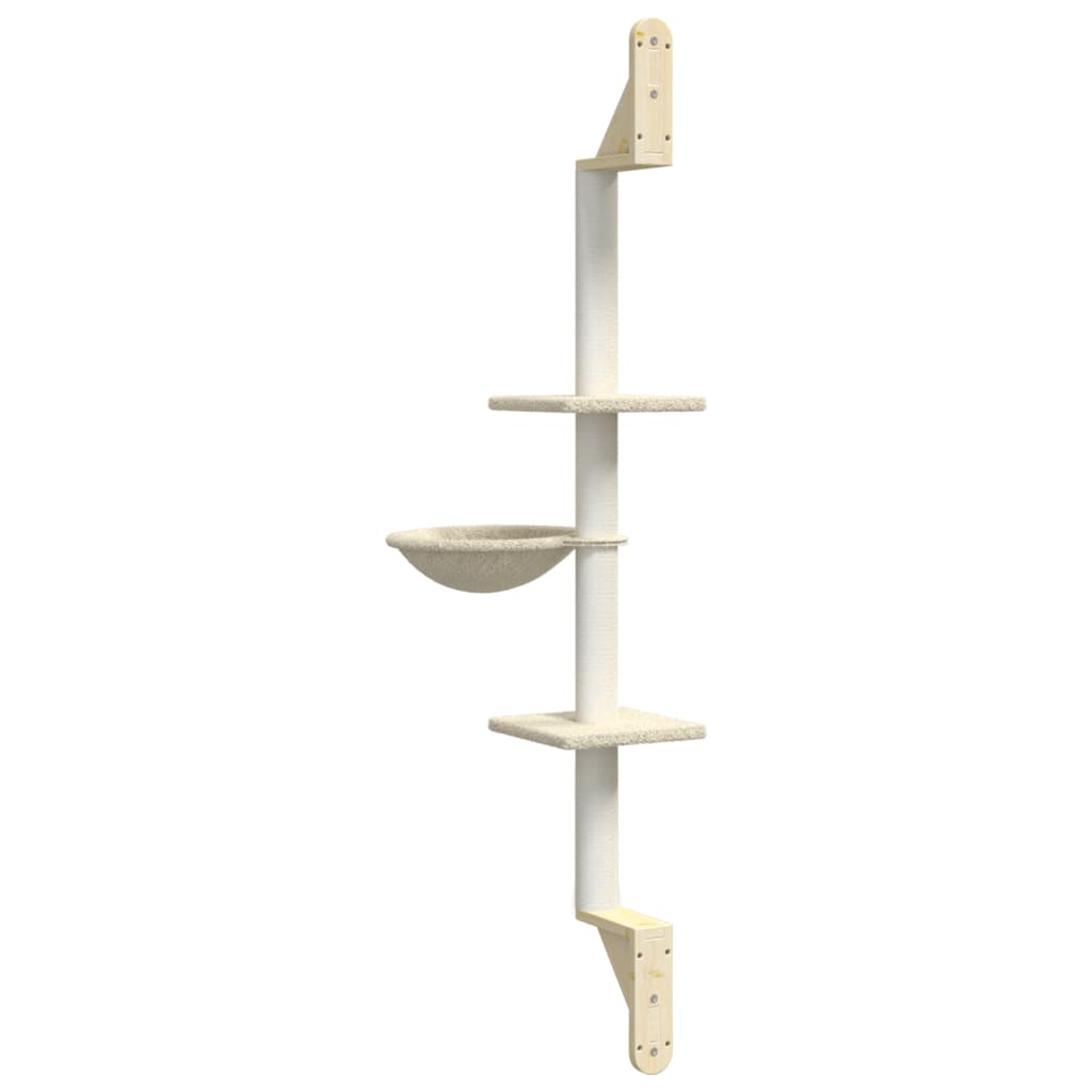 krémszínű falra szerelhető kaparófa 142,5 cm