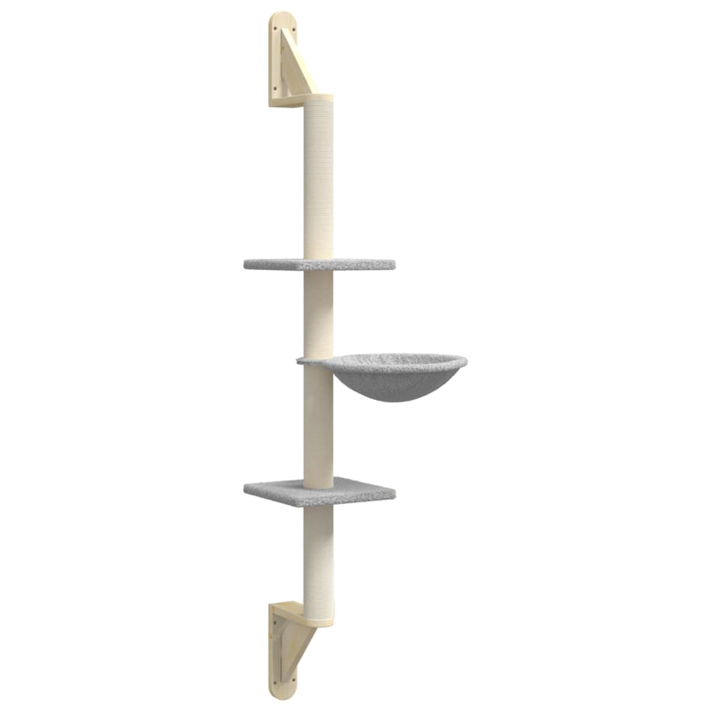 világosszürke falra szerelhető kaparófa 142,5 cm