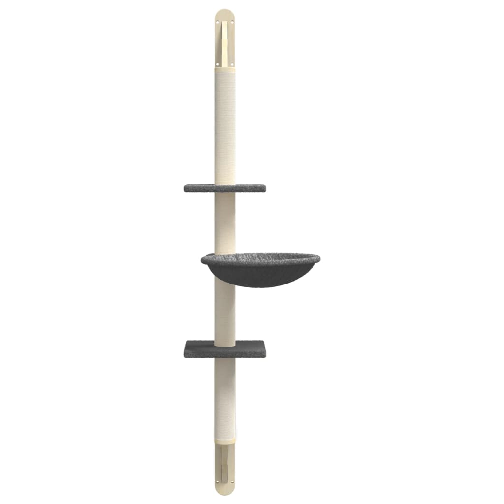 sötétszürke falra szerelhető kaparófa 142,5 cm