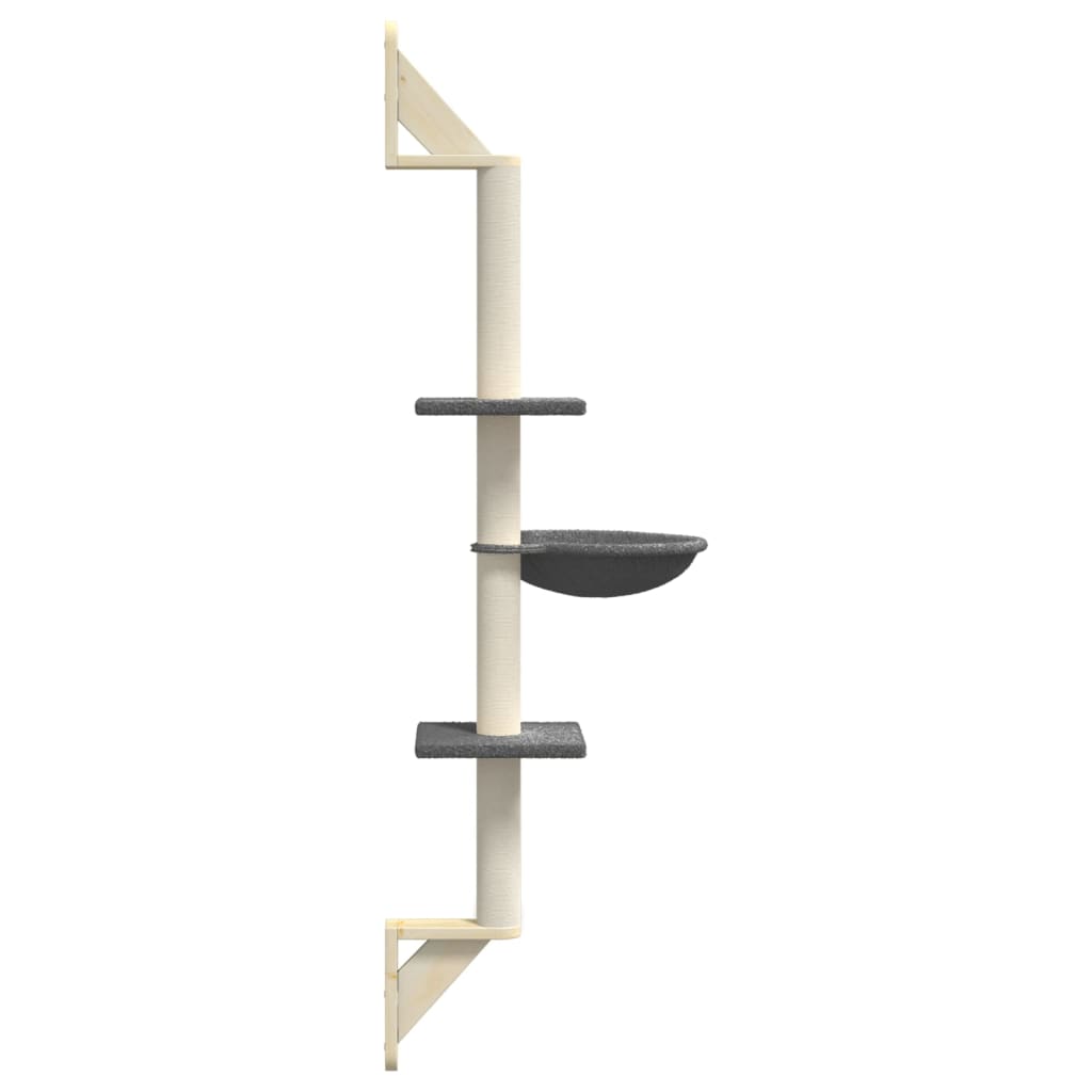 sötétszürke falra szerelhető kaparófa 142,5 cm