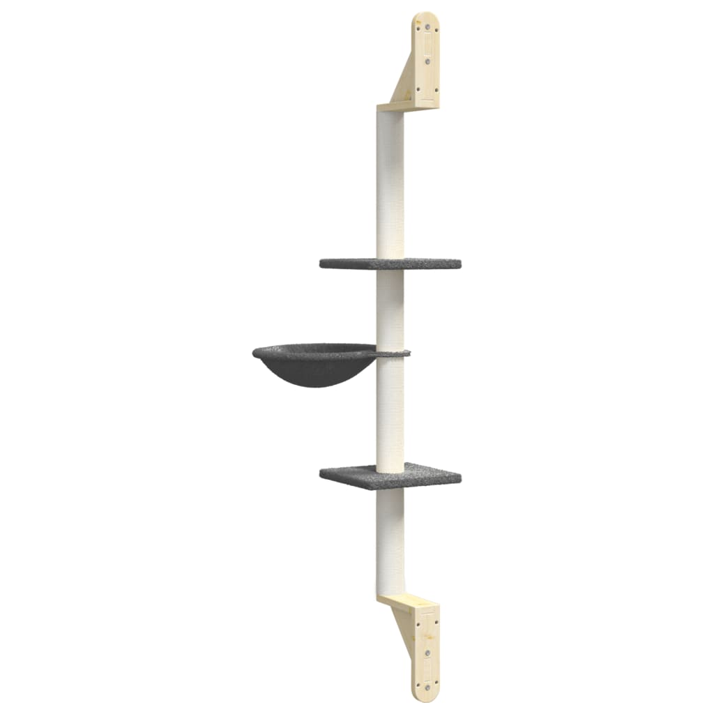 sötétszürke falra szerelhető kaparófa 142,5 cm
