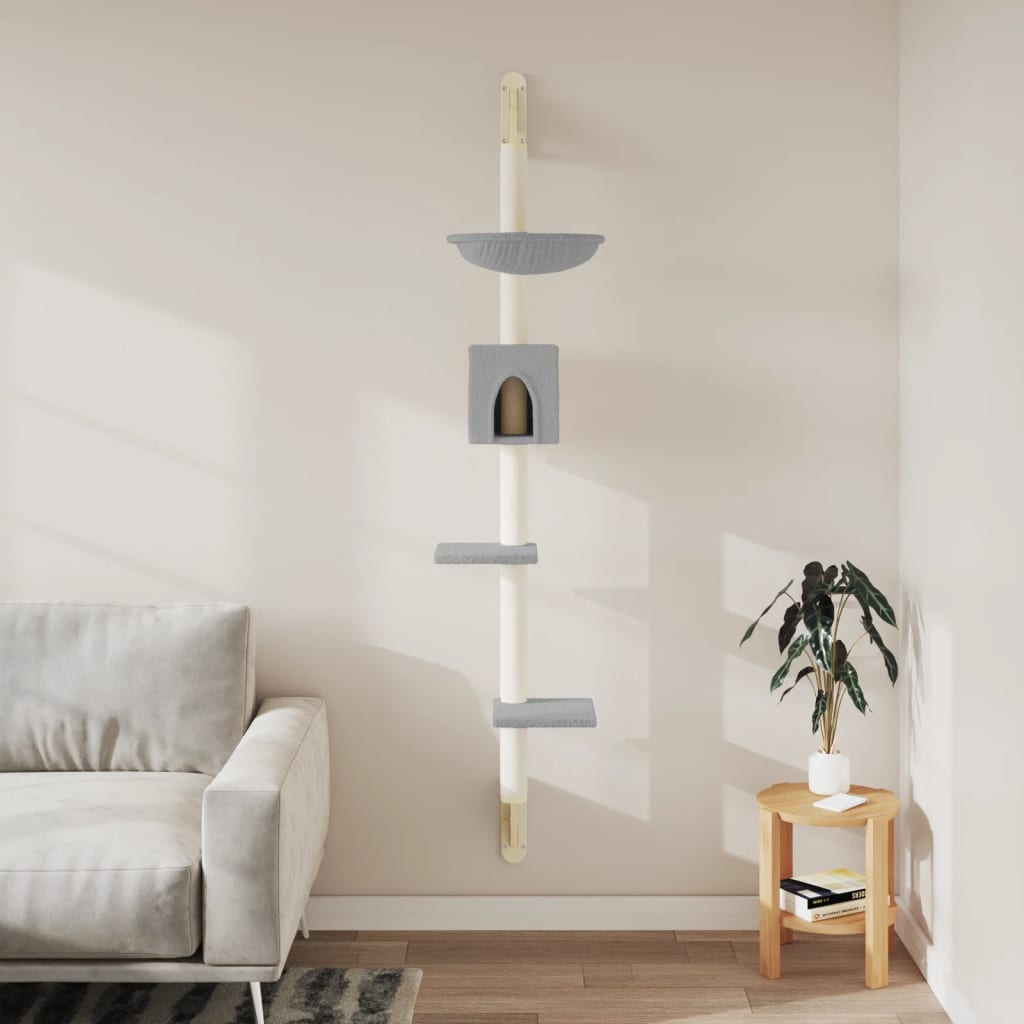 világosszürke falra szerelhető kaparófa 187 cm